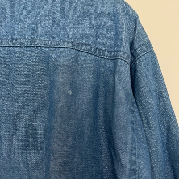 Vintage Lighthouse Apparel Chambray Scarecrow Embroidered Button Down Shirt - Picture 6 of 6
